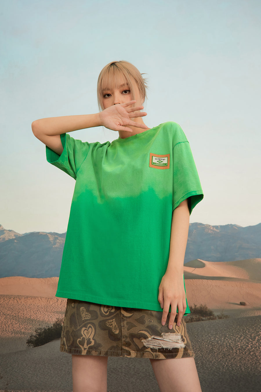 CHUU Long Way Down Tie And Dye T-Shirt