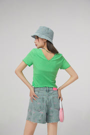 Colorful Chuu Denim Bucket Hat