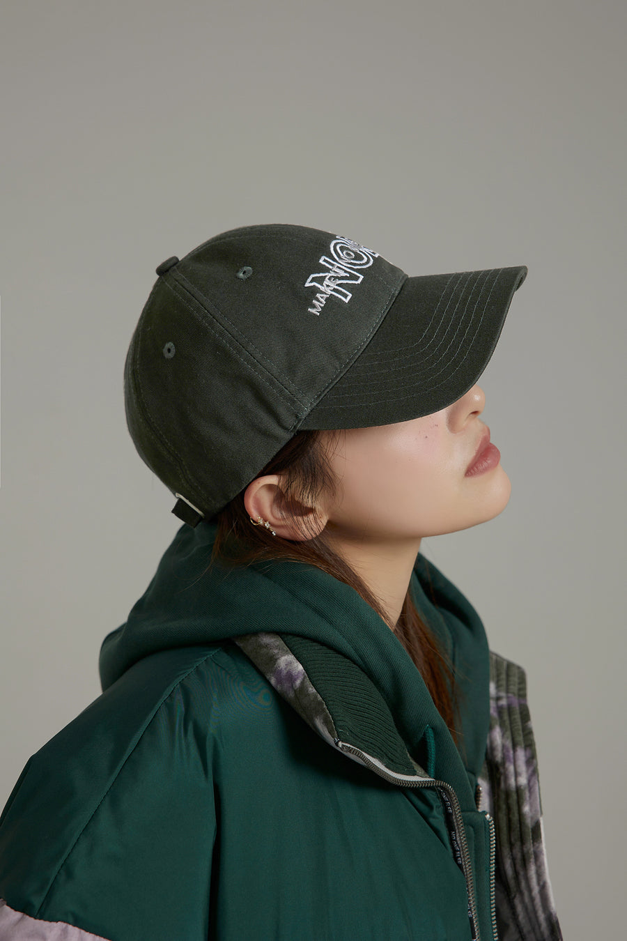 CHUU Noe Simple Embroidery Denim Hat