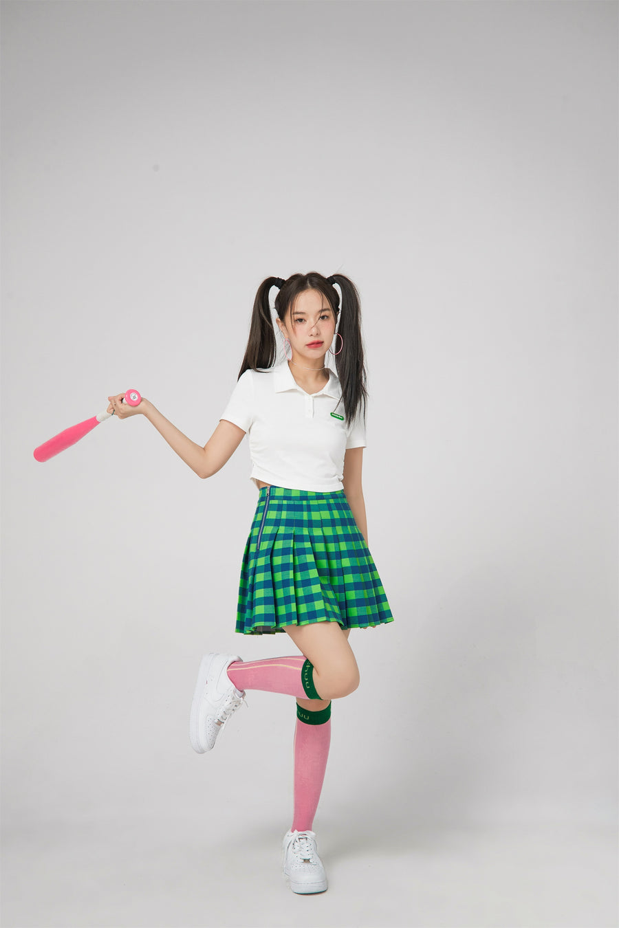 CHUU She Is A Keeper Checkered Skirt