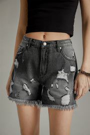 Distressed Denim Shorts