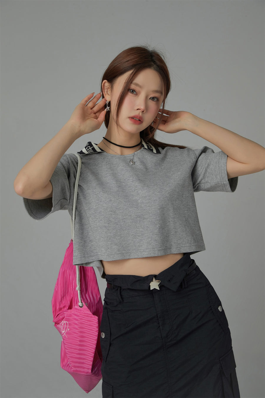 CHUU Chuu Lapel Loose Fit T-Shirt