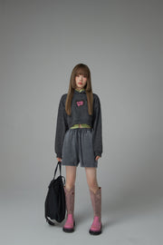 Chuu Baby Heart Crop Hoodie