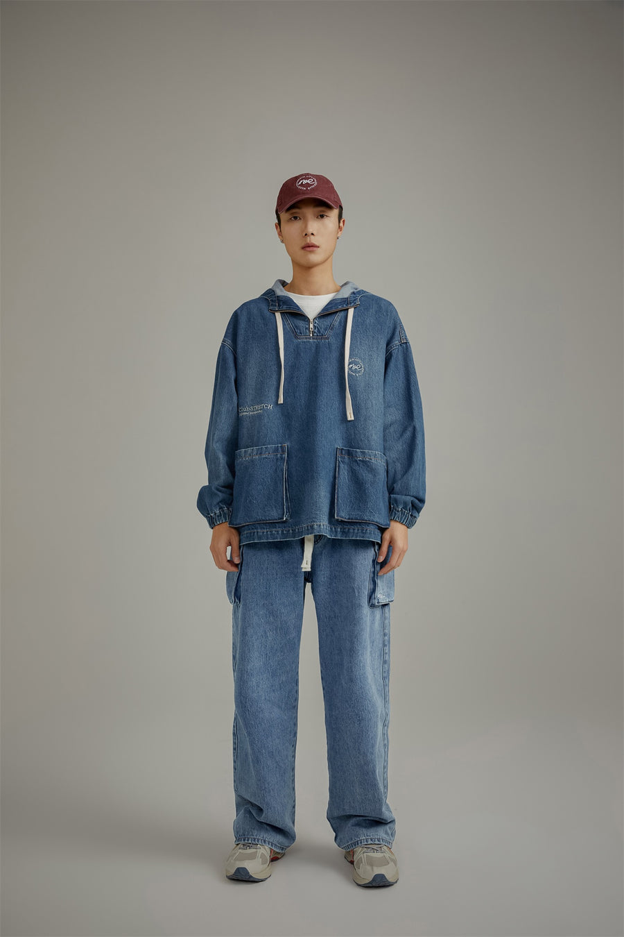 CHUU Club Stretch Denim Pocket Anorak Jacket