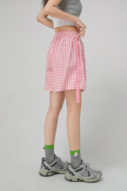 Gingham Check Wide Shorts