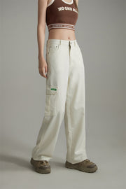 Side Strap Straight Wide Pants