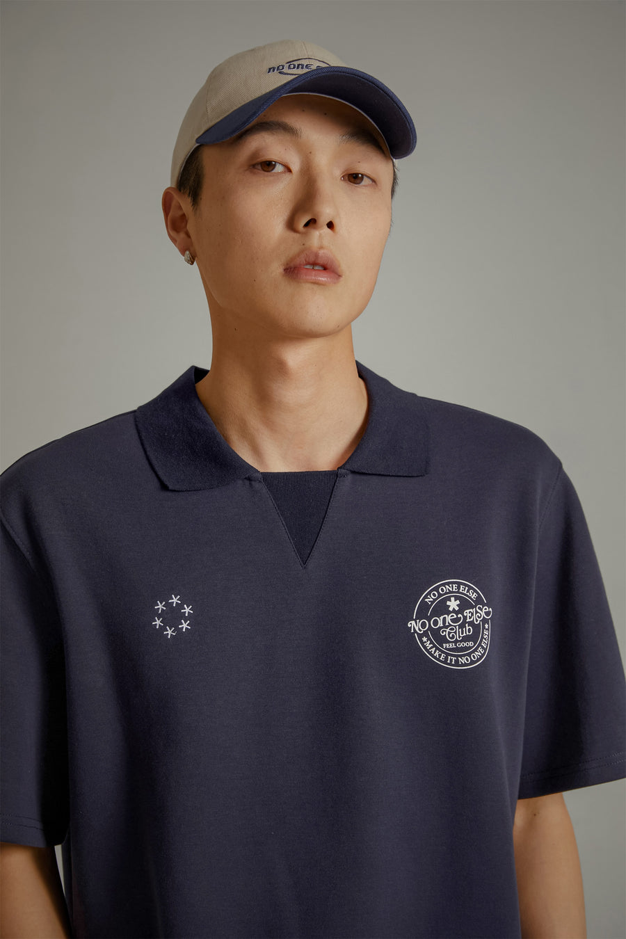 CHUU Star Circle Boxy Polo T-Shirt