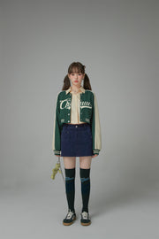 Joining Forces Crop Baseball Jacket