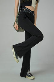 Slit Bootcut Crisscross Band Pants