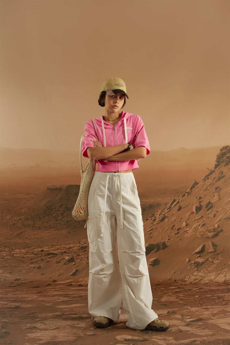 CHUU String Wide Cargo Pants