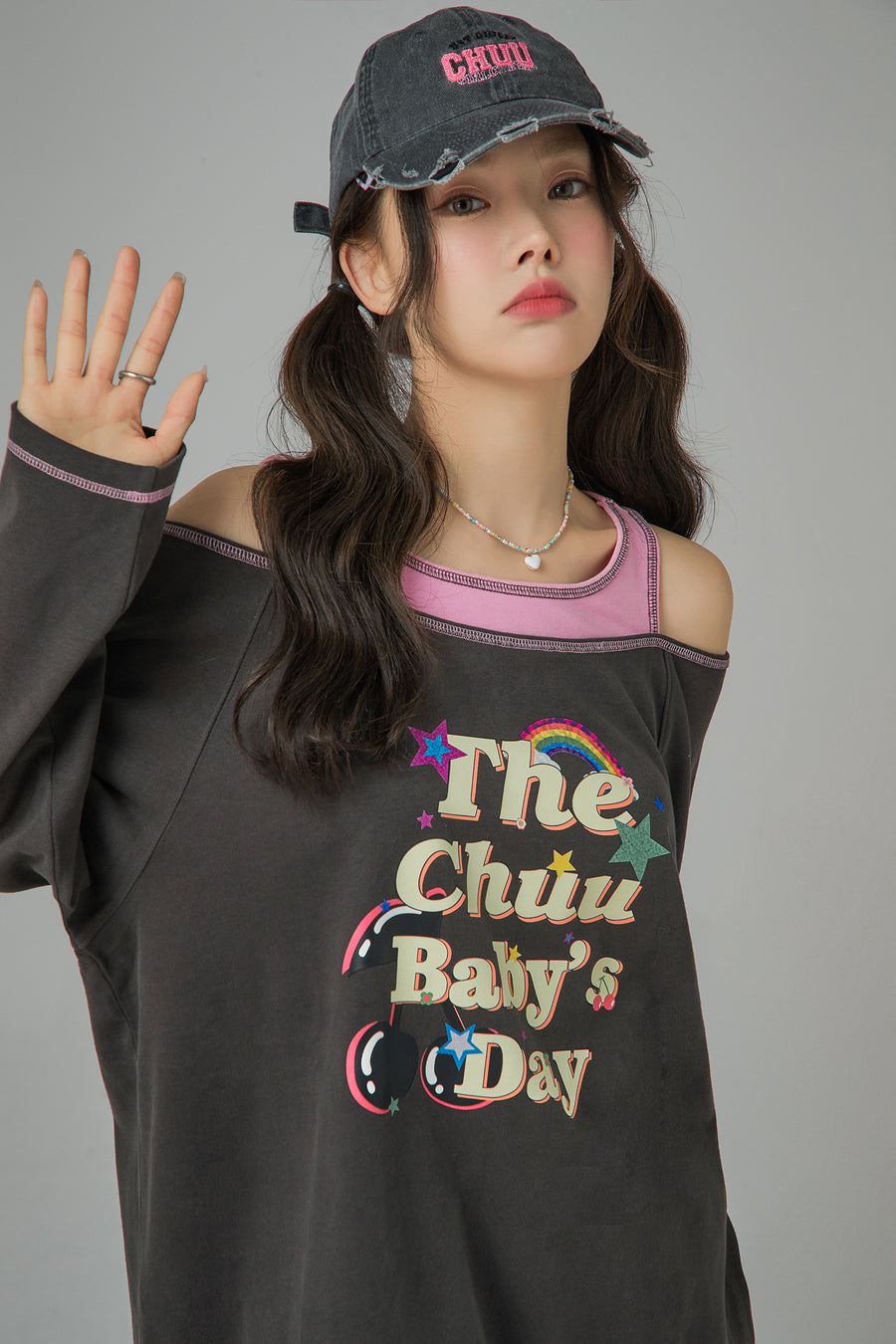 CHUU Baby'S Day Off-Shoulders T-Shirt