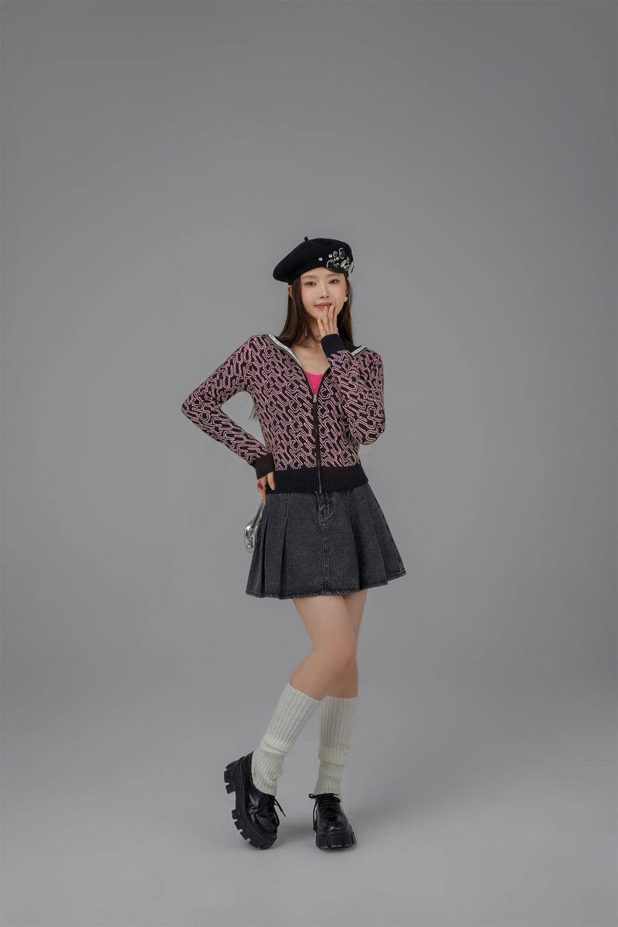 CHUU Running To You Zip-Up Knit Cardigan