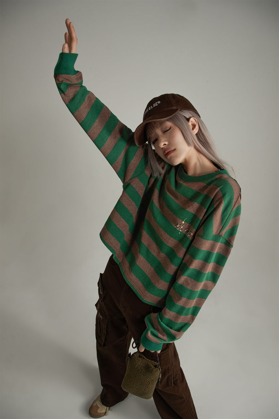 CHUU Stripe Loose Fit Sweatshirt