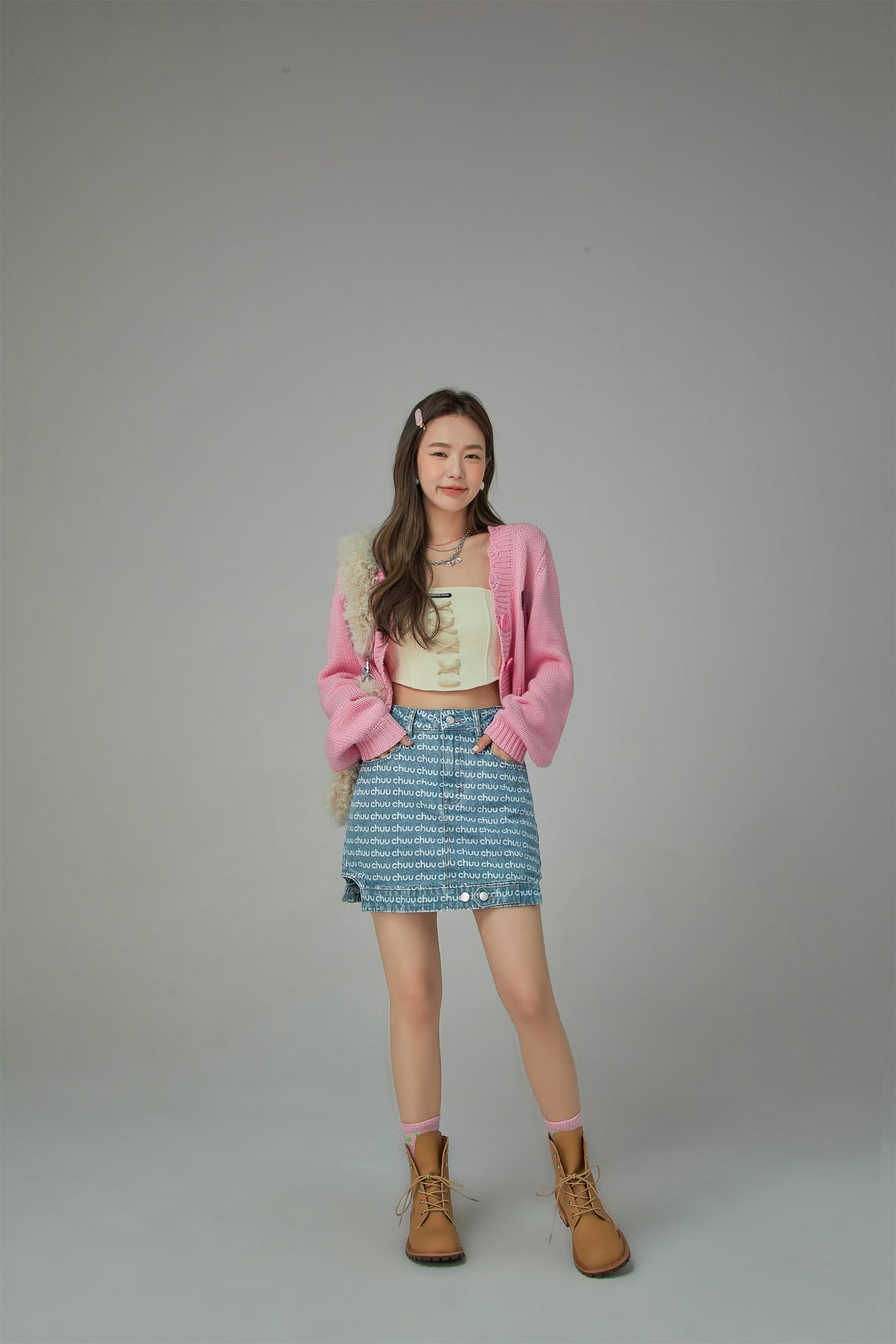 CHUU Upside Down Denim A-Line Mini Skirt