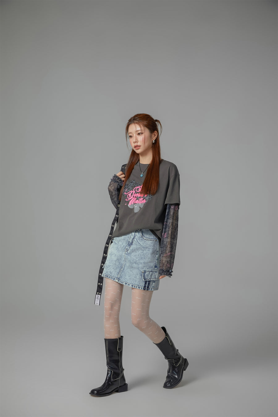 CHUU Denim Mini Skirt