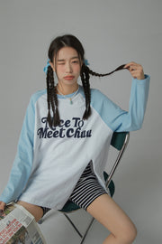 Nice To Meet Chuu Contrast Raglan T-Shirt