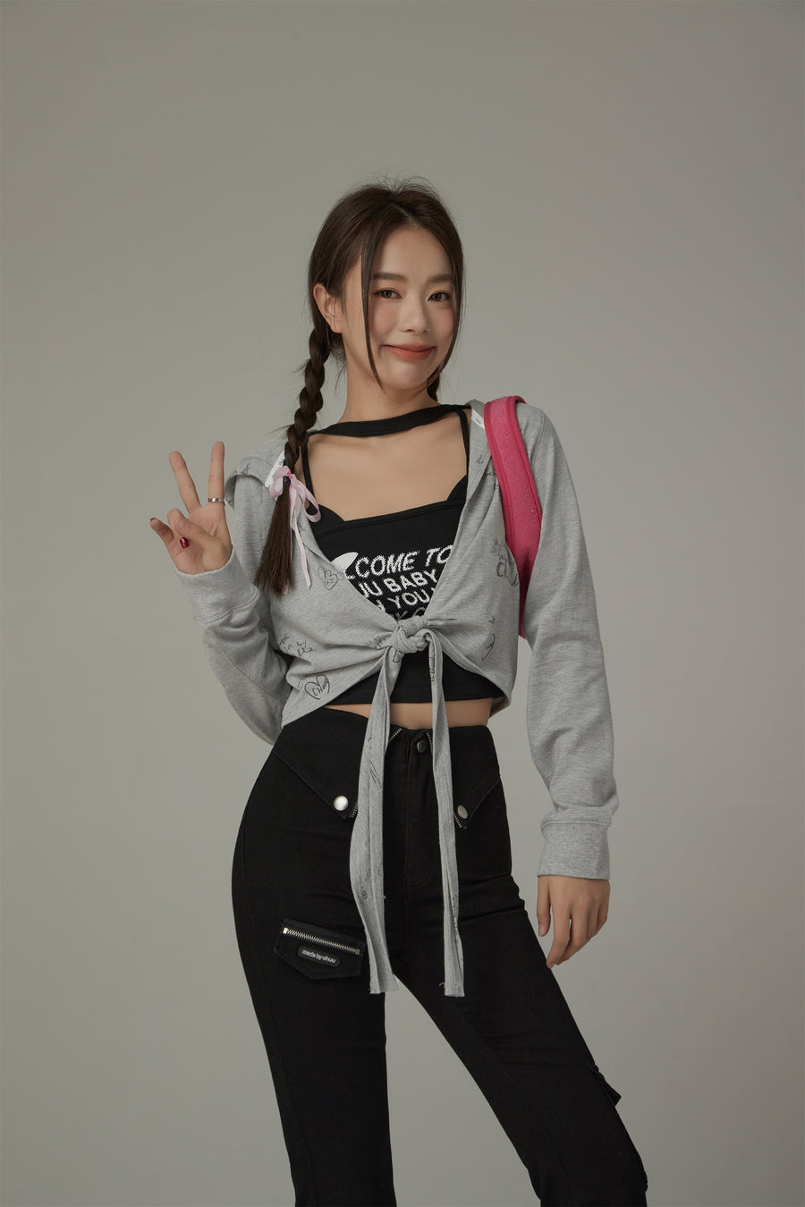 CHUU Hooded Bolero Cardigan