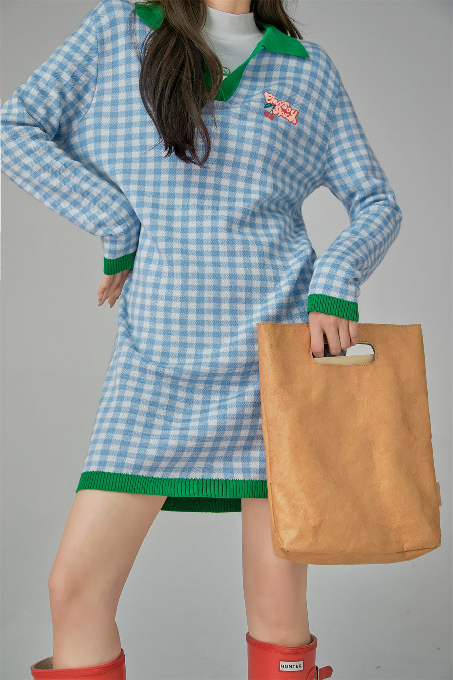 CHUU Picnic Girlie Check Dress