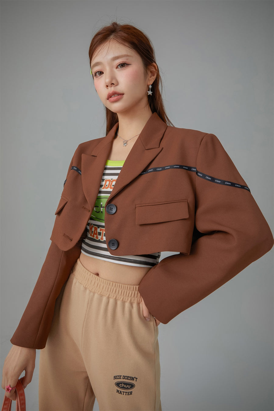 CHUU Striped Sleeveless Crop Top