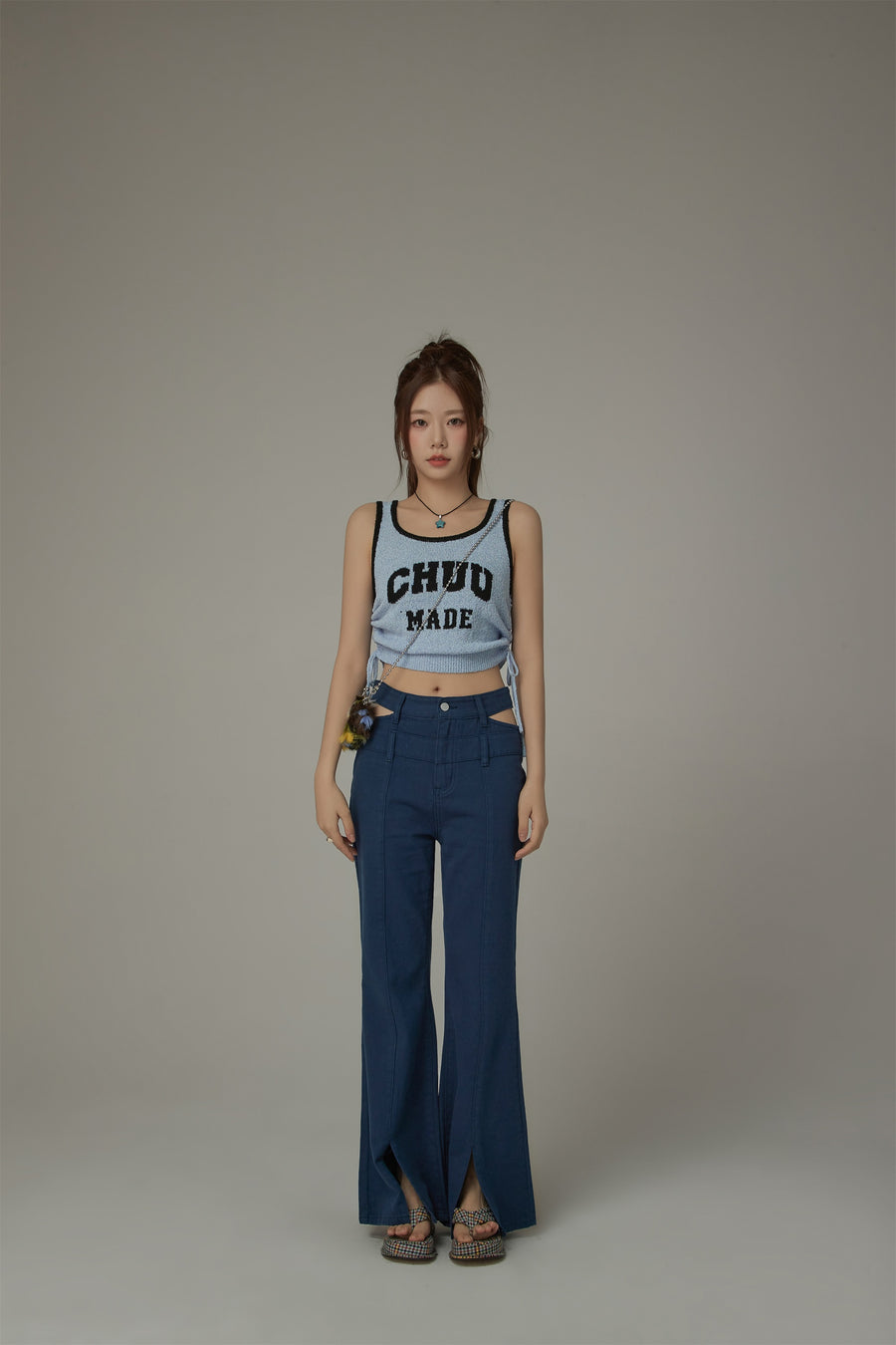 CHUU String Color Matching Line Sleeveless Top