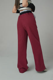 Wide-Leg Simple Jogger Pants