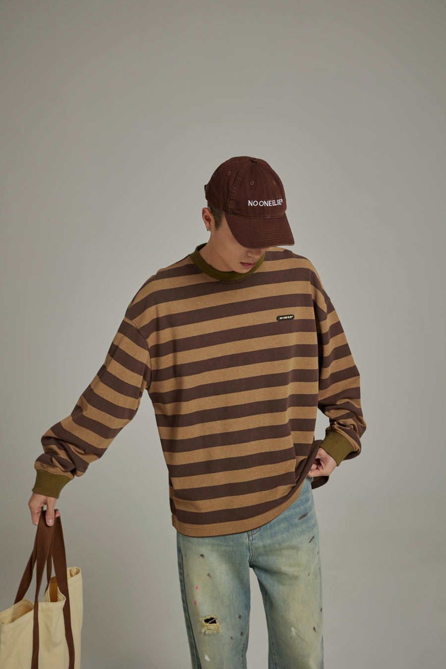 CHUU Stripe Color Sweatshirt