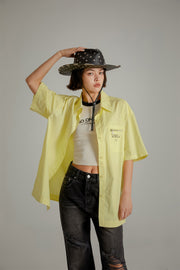 Star Circle Boxy Short-Sleeves Shirt