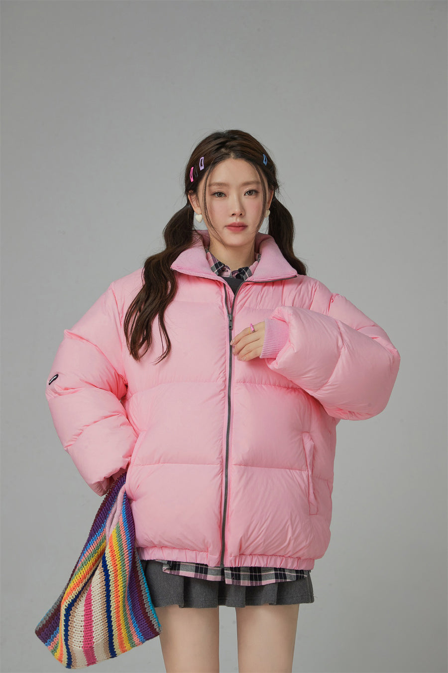 CHUU Duck Down High Neck Padded Coat