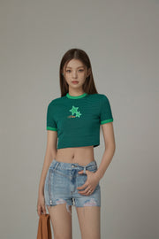 Star Stripe Cropped T-Shirt