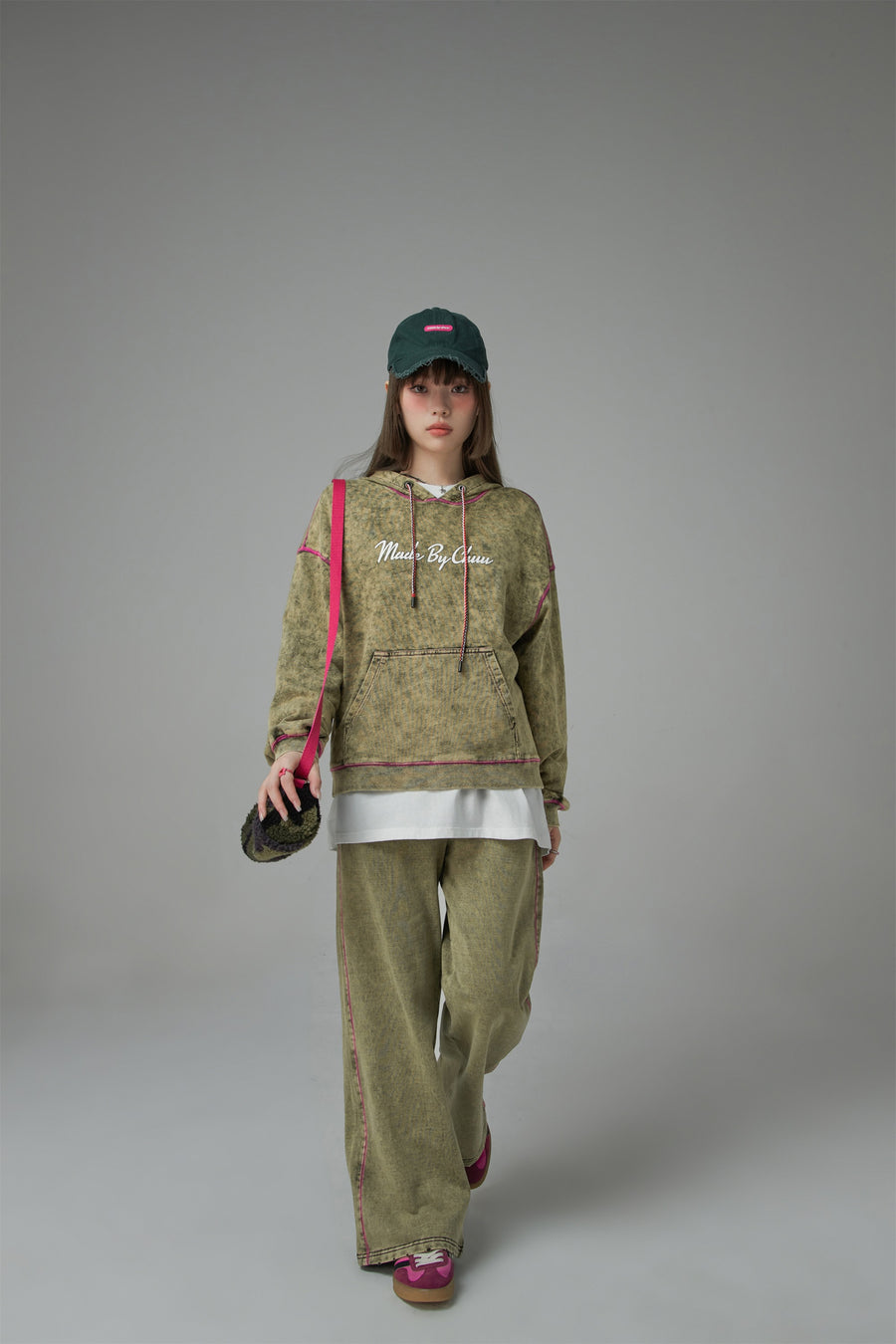 CHUU Vintage Wash Wide Jogger Pants