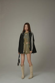 Color Matching Loose Fit Field Jacket