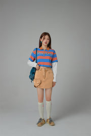 Only Upwards Color Stripe Crop T-Shirt