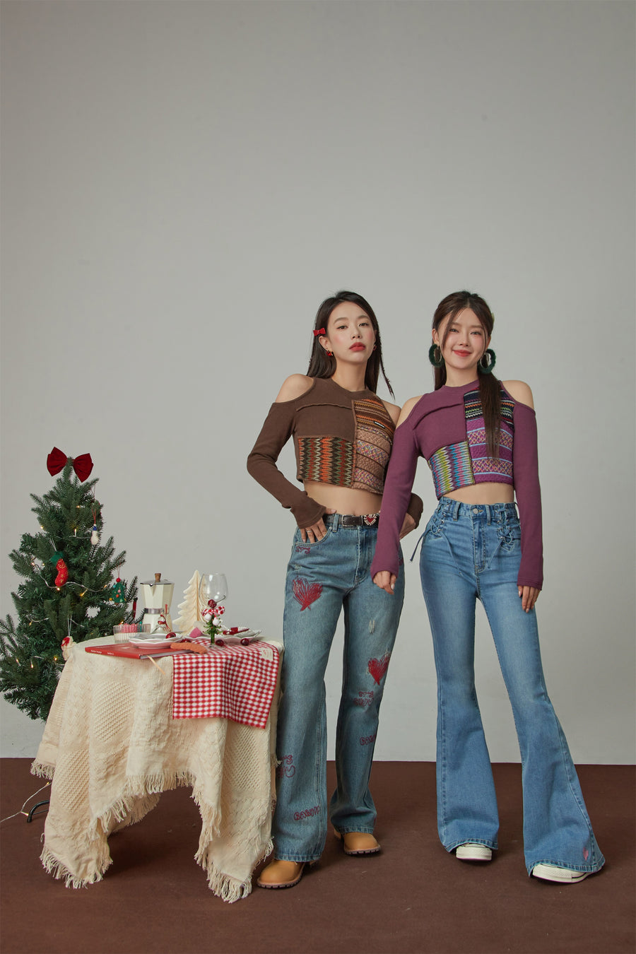 CHUU Half Of My Heart Bootcut Denim Jeans