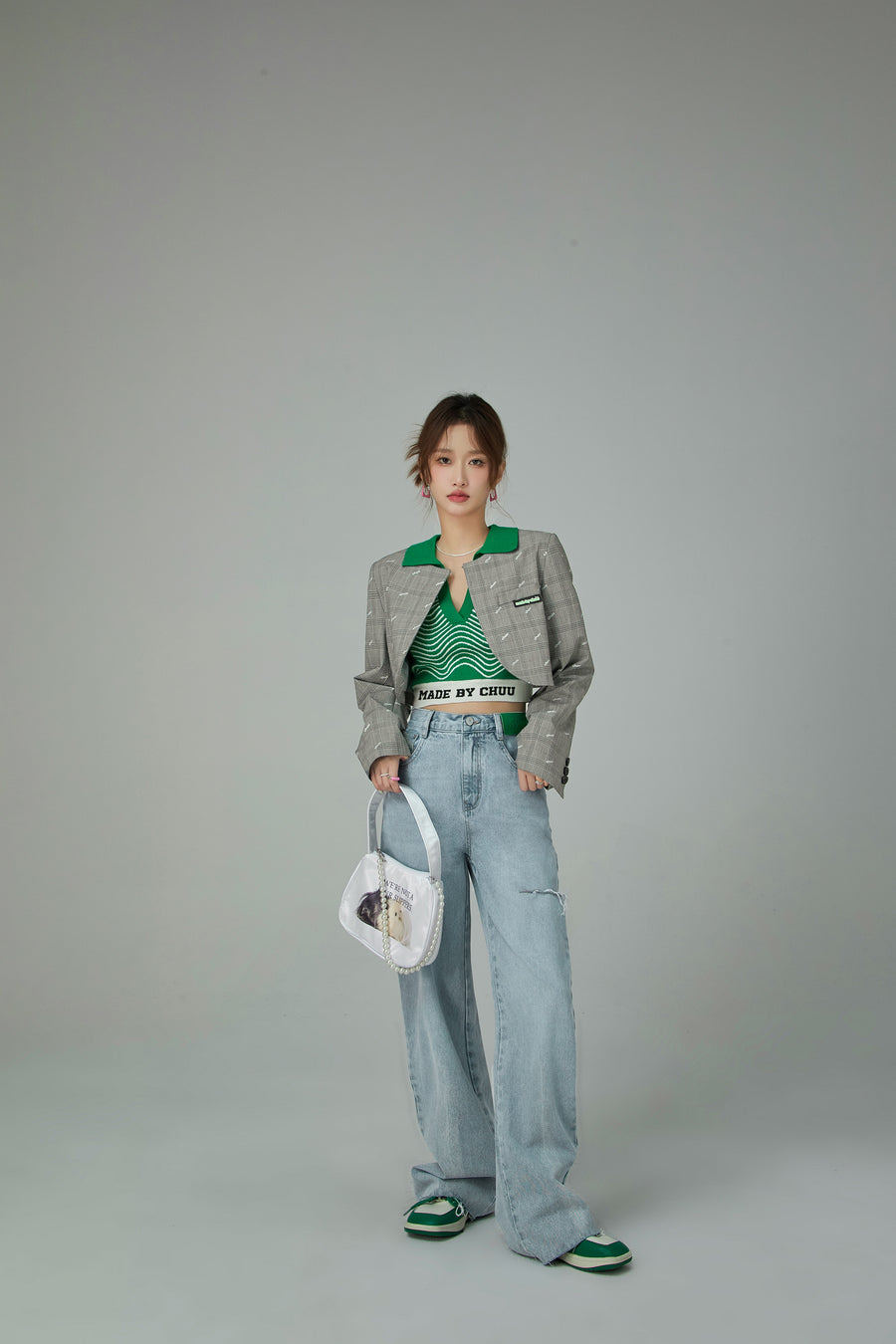 CHUU Unique Cropped Blazer Jacket