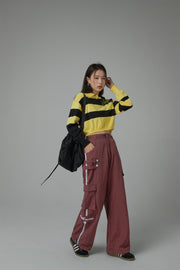 Chuu Lettering Two Way Leg Wide Cargo Pants