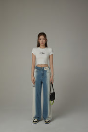 Chuu Cherry Lettuce Hem Cropped Top