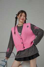 Revolves Around You Star Knit Vest