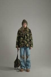 Camouflage Fleece Zip-Up Jacket