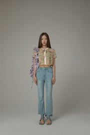 Chuu Pocket Design Semi Bootcut Denim Jeans