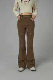 Better Than Ever Heart-Embroidered Bootcut Pants