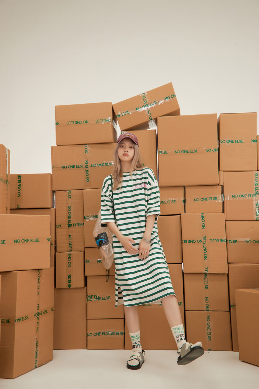 CHUU Personal Reminder Stripes Dress