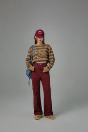 At My Best Stripe Cropped Sweatshirt