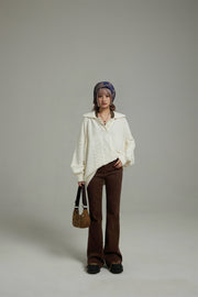 Polo Neck Overfit Knit Sweater