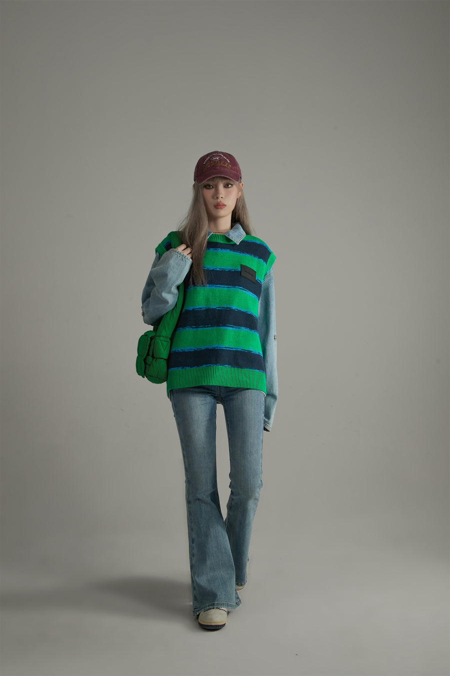 CHUU Big Stripes Knit Vest