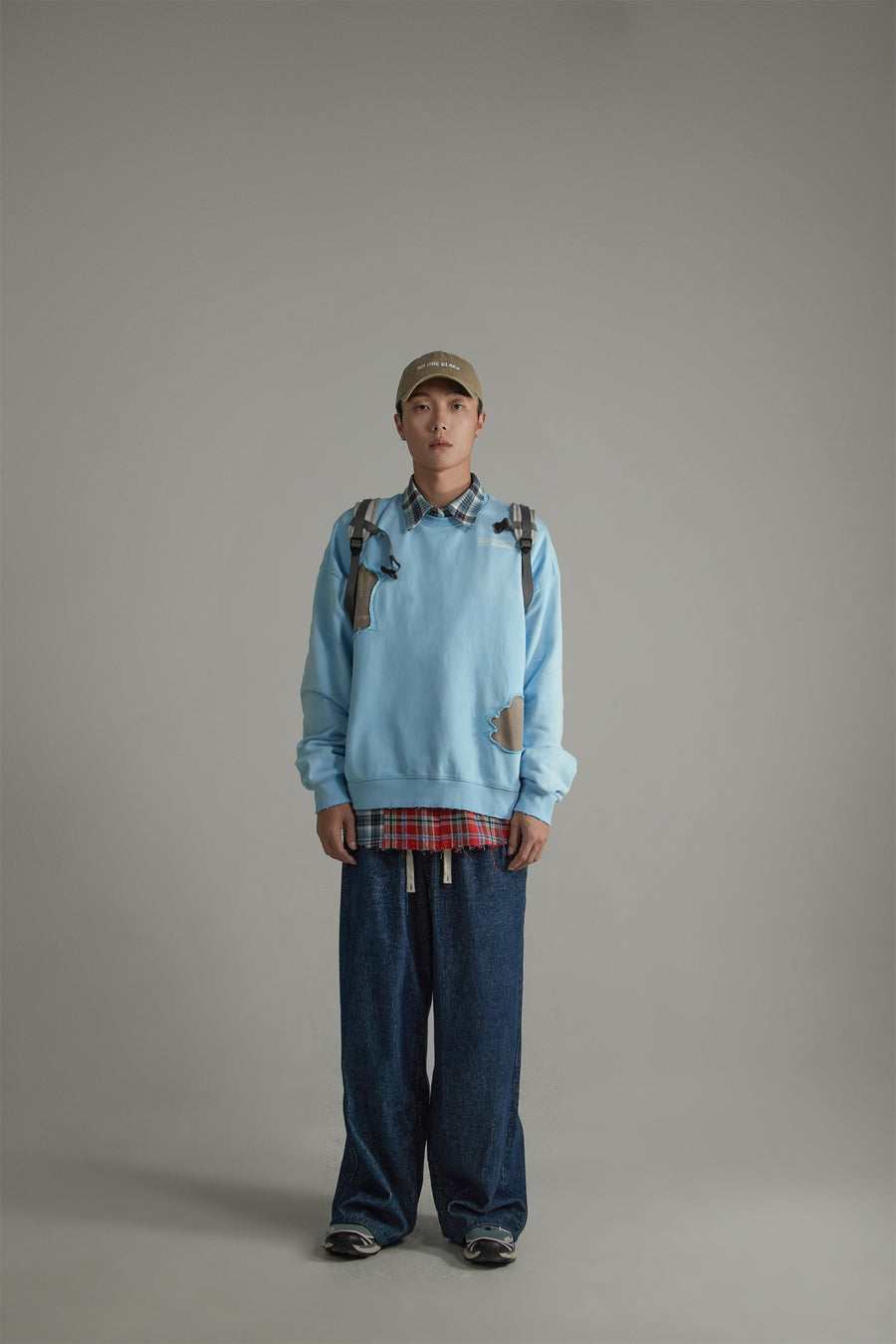 CHUU Drawstring Wide Denim Jeans