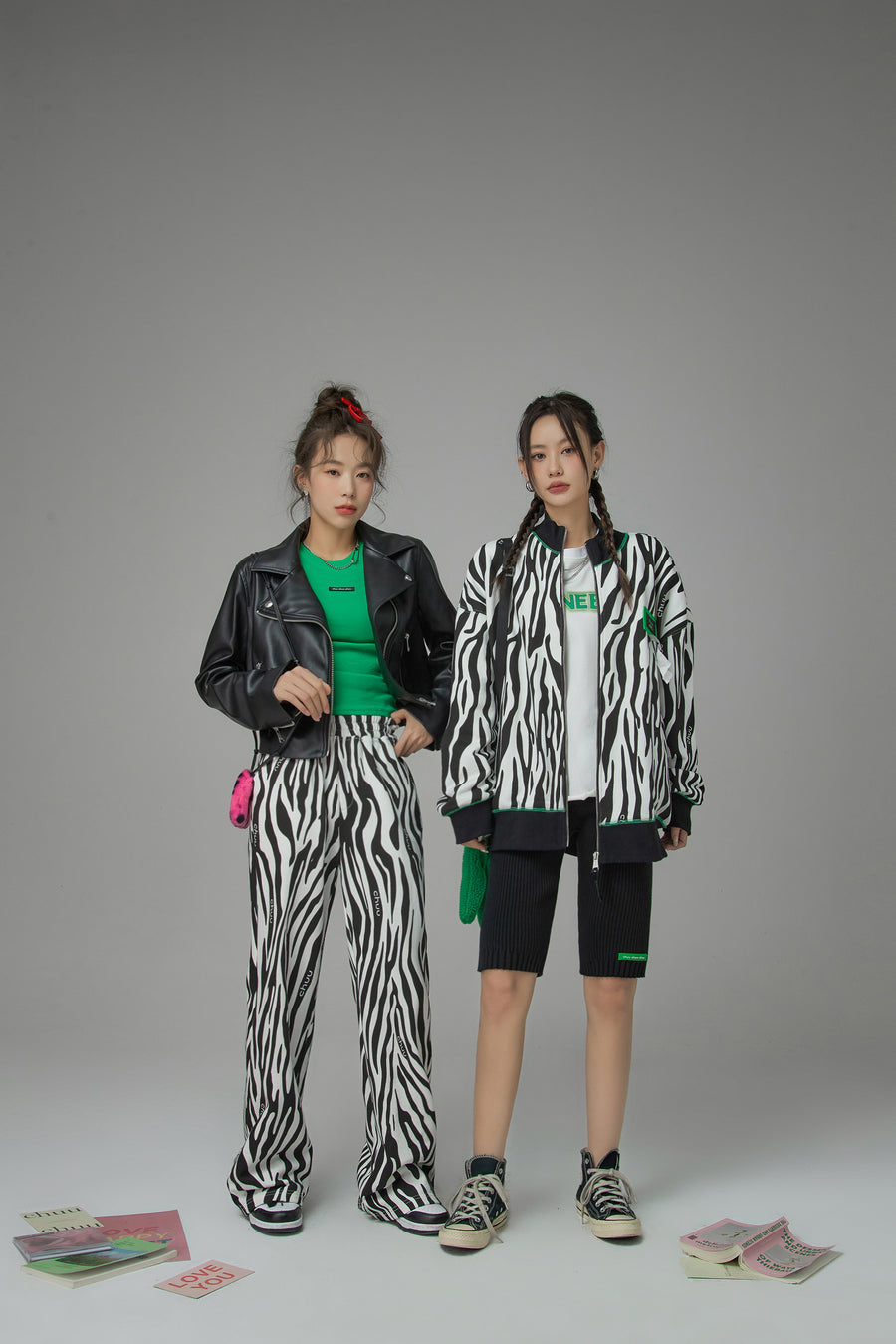 CHUU I Know Who I Am Zebra Bomber Jacket