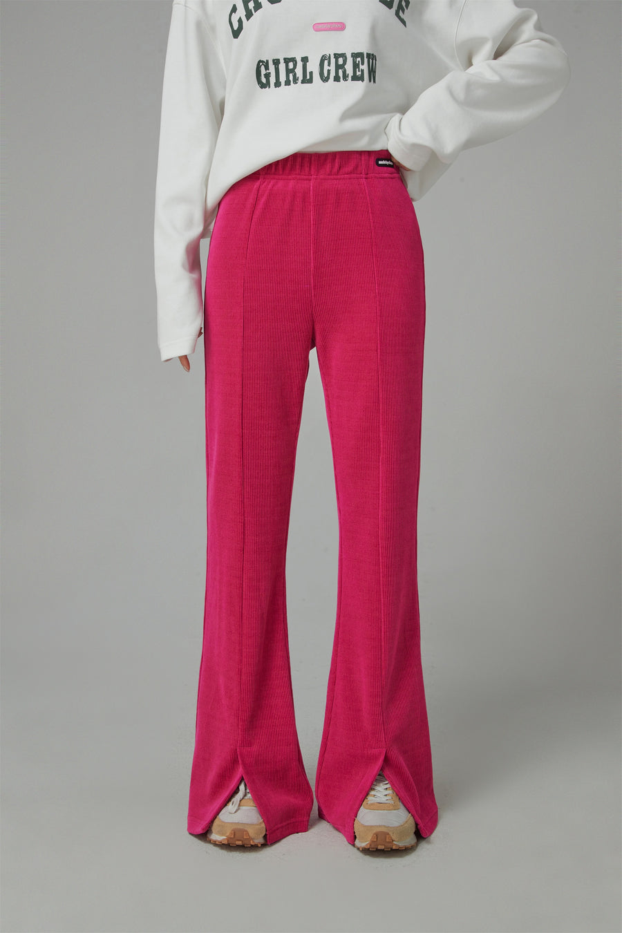 CHUU Corduroy Front Slit Bootcut Pants