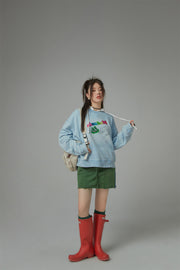 We Are In The Present Frog Logo Loose Fit Sweatshirt