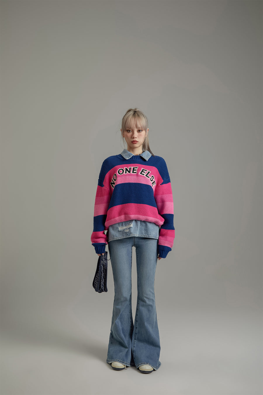 CHUU Striped Loose Fit Knit Sweater