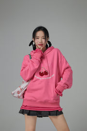 Cherry Loose Fit Hoodie